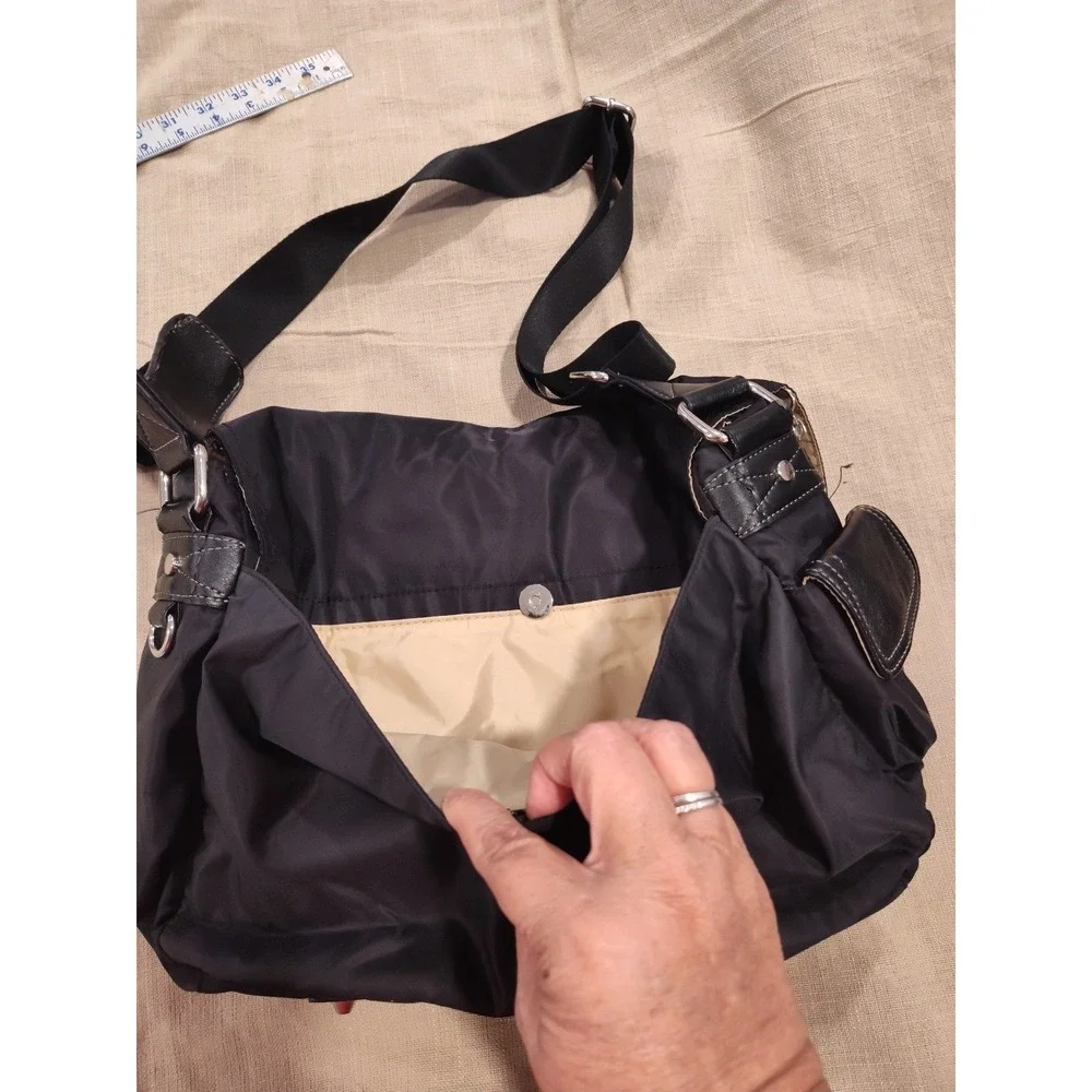 Giani Bernini Messenger Bag‎ Black Nylon With Strap 15
